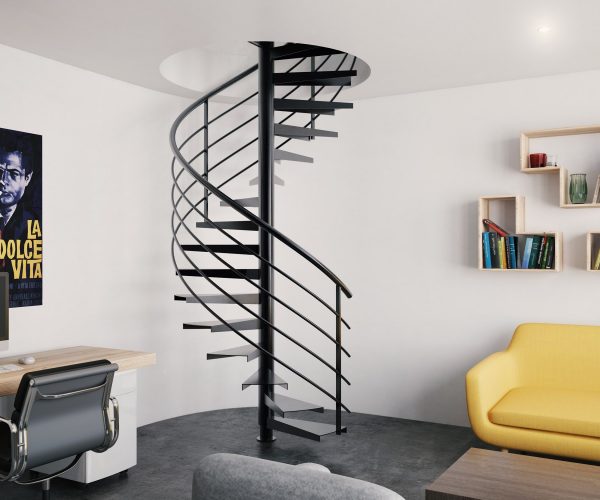 Gagner de la place avec un escalier en colimaçon design