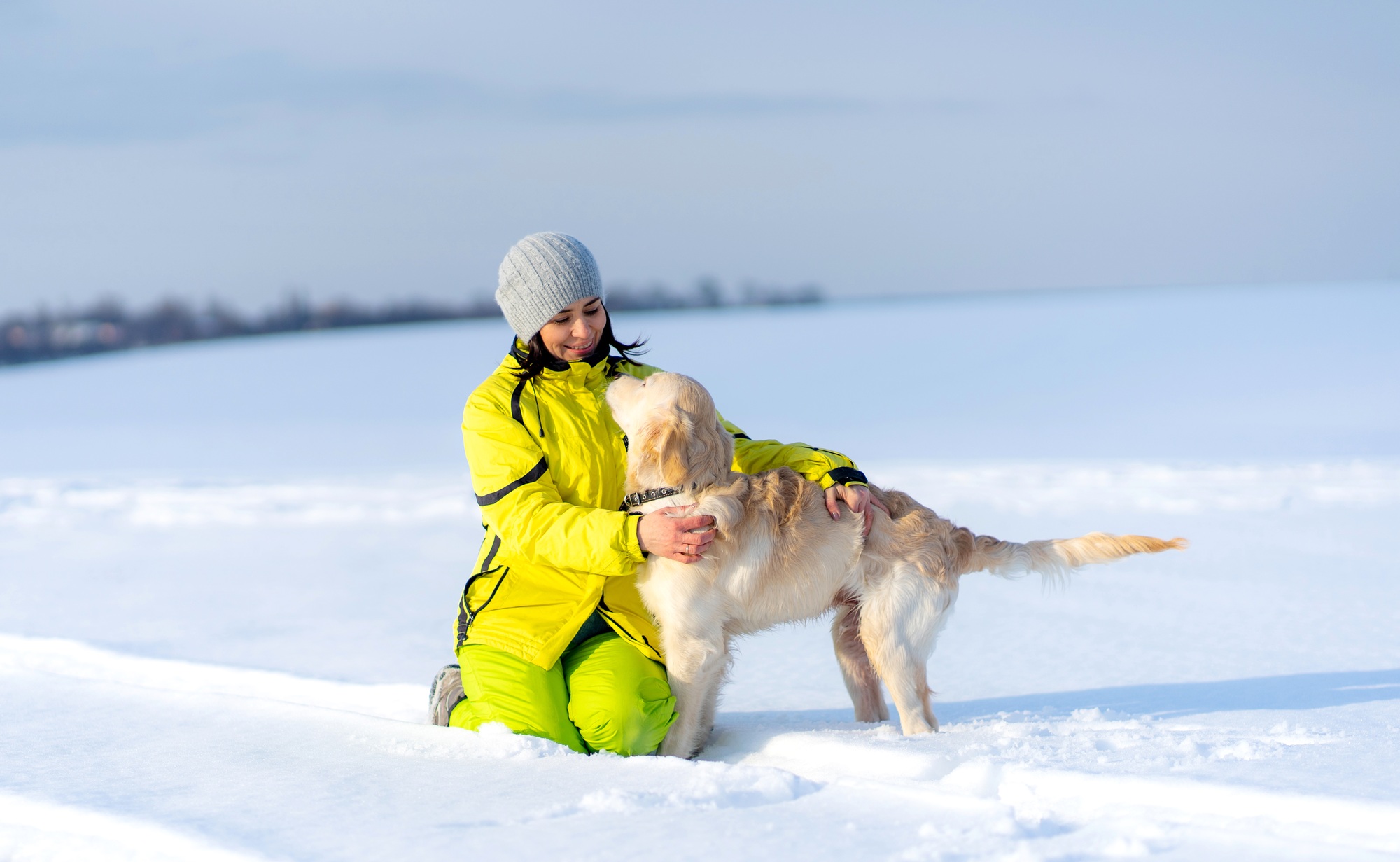 Beautiful woman with lovely dog