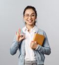 Education, teachers, university and schools concept. Her schedule is under control. Portrait of