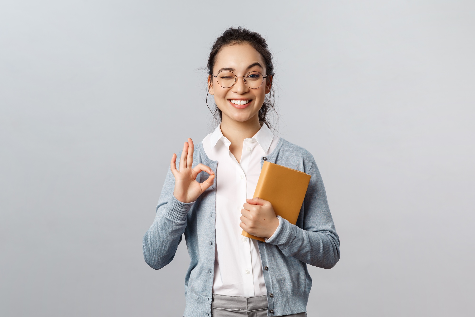 Education, teachers, university and schools concept. Her schedule is under control. Portrait of