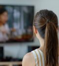 Woman watch tv at home