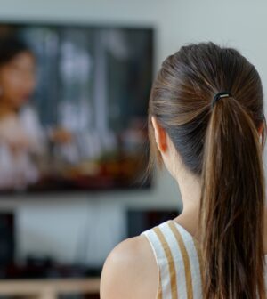 Woman watch tv at home