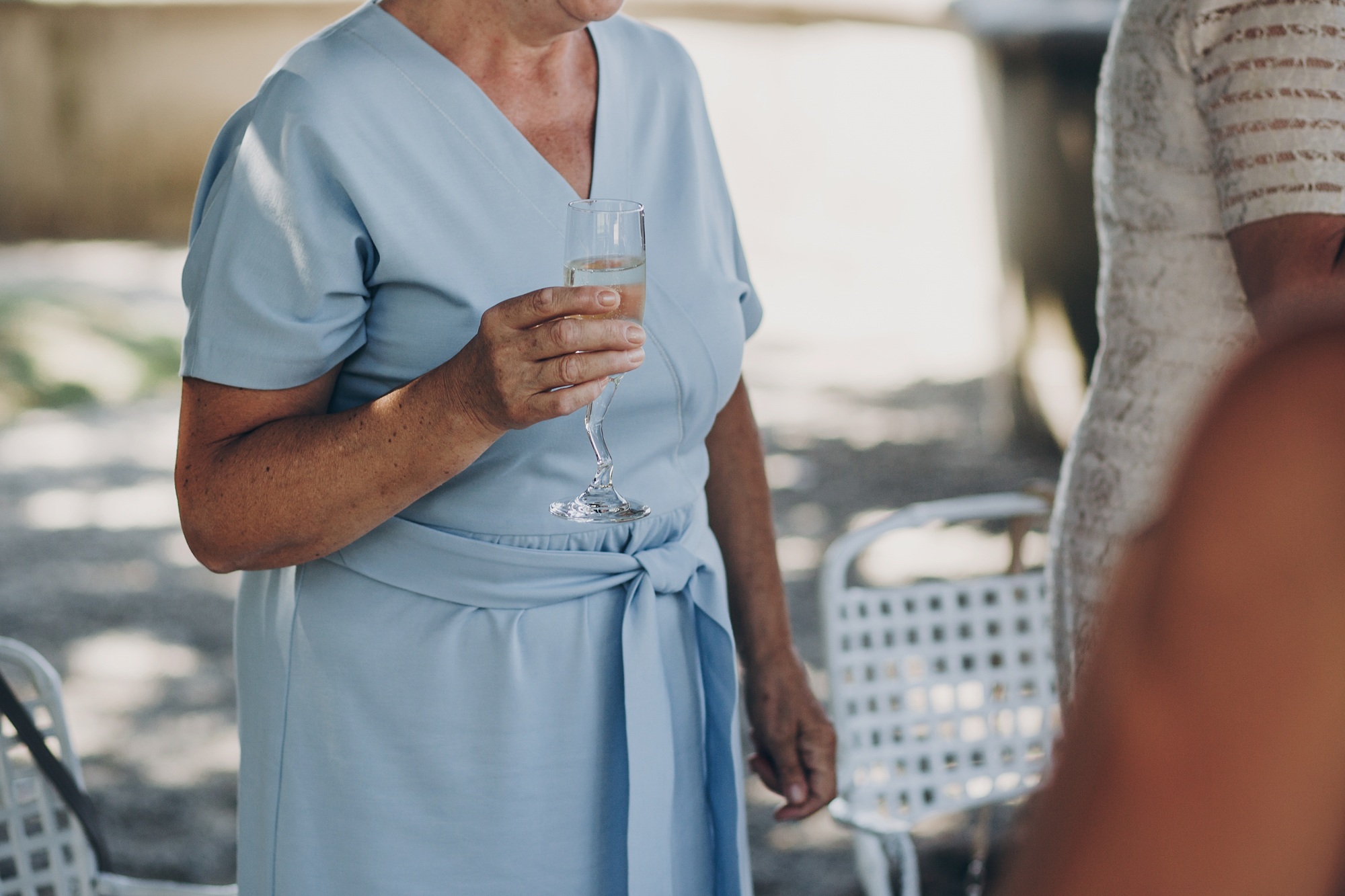 Mother performing speech at wedding reception