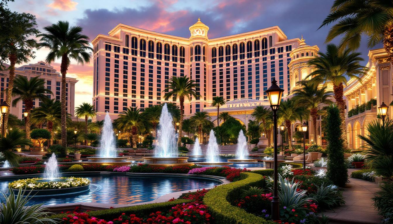 découvrez l'architecture spectaculaire du casino bellagio aux états-unis et laissez-vous séduire par ses jardins enchanteurs alliant art et nature.