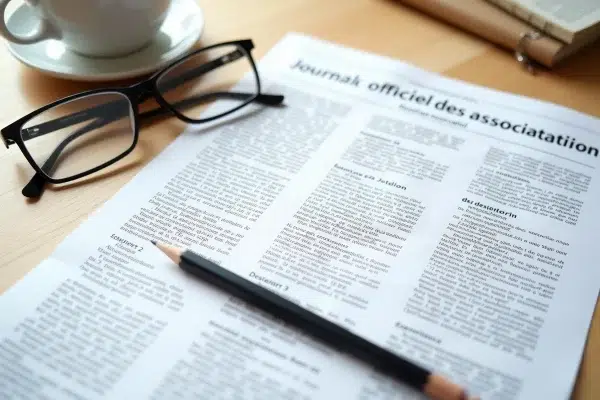 Gros plan sur une page du Journal Officiel des associations avec annotations au crayon